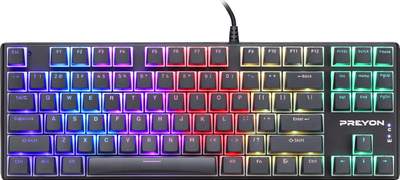 Set gaming Preyon Brown Blitz Claw PBRBC87B dhe Preyon Falcon PFG27B, tastierë mekanike TKL, maus gaming, i zi
