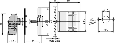 Çelës rrotullues Elektromet Łuk E16-12, 3P 16A, IP65, me pllakë ballore