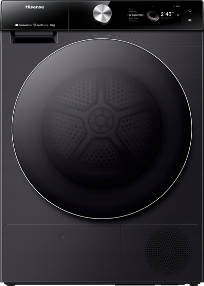 Tharëse rrobash Hisense 7S Series DH7S107BB, 10 kg, pompë nxehtësie, WiFi, e zezë