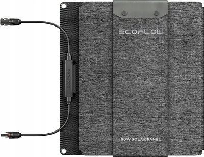 Panel diellor portativ EcoFlow 60W, palos, i zi