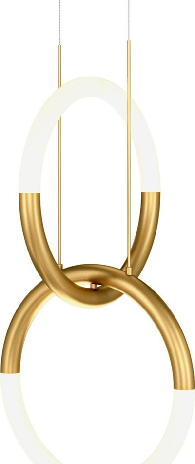 Lampë varëse Node LED, metal, me unaza, ngjyrë ari