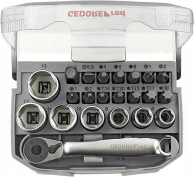 Set çelësa gotë Gedore RED 3300026, 1/4", 23 copa, 6–13 mm