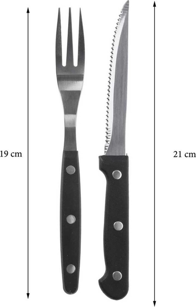 Set bestekësh për BBQ, 12 pjesë, çelik inoks, ngjyrë argjendi