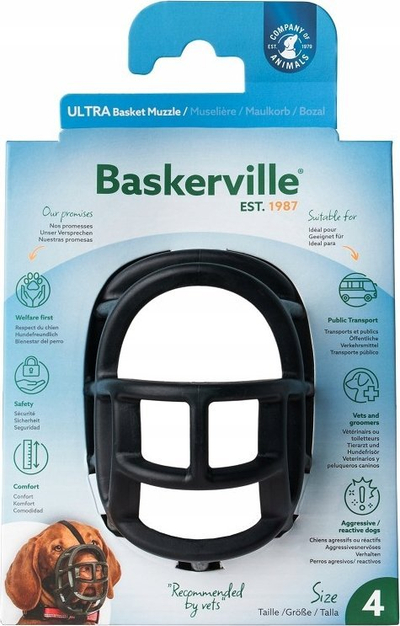 Gojore për qen Baskerville Ultra Moldable, madhësia 4, e zezë
