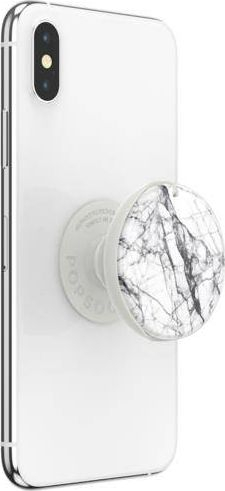 Mbajtëse telefoni PopSockets PopGrip Mirror Dove, me pasqyrë brenda, mermer i bardhë