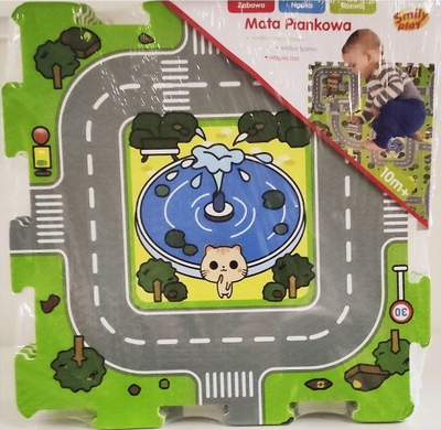 Tapet loje Smily Play Foam Mat Street, prej shkumë, puzzle, shumëngjyrësh