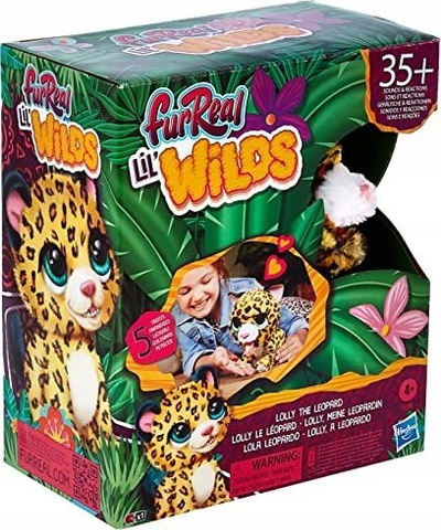 Lodër pelushi interaktive FurReal Lil’ Wilds Lolly leopardi i vogël, 35 zëra e lëvizje, për kalamaj 4+