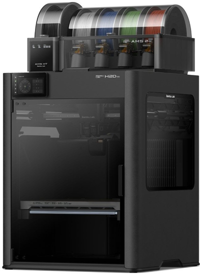 Printer 3D Bambu Lab H2D Pro, FDM profesional, dhomë e mbyllur, i zi
