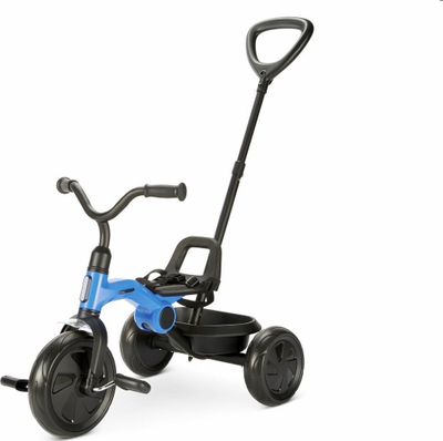 Tricikel për fëmijë Qplay Ant Plus, palosës, me dorezë prindi, blu