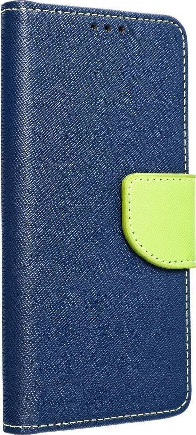 Kllëf telefoni Fancy Book Case për Samsung Galaxy A72, me portofol, me magnet, blu navy me lime