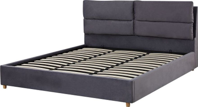 Shtrat Beliani Batilly Ottoman, 180 x 200 cm, kadife, gri