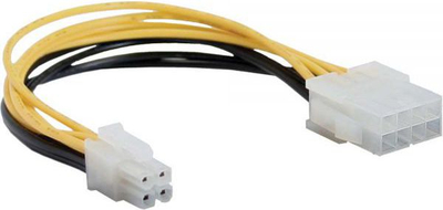 Kabull zgjatues InLine ATX/EPS 4-pin në 8-pin, 0.15m, i verdhë