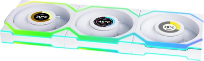 Ventilator PC Lian Li UNI FAN SL Wireless Reverse Blade LCD 120mm, ARGB PWM, i bardhë