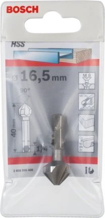 Freza gropuese Bosch Countersink, 16.5mm, HSS, metalik