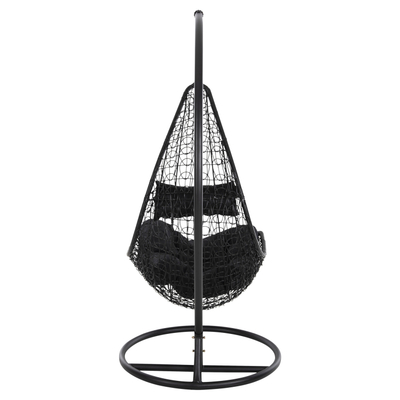 Karrige lëkundëse varëse MILLIE HM5996.02, metal ratan sintetik, 95x195 cm, e zezë