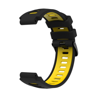 Rrip ore inteligjente Garmin G02, silikoni sportiv, universal, i zi e verdhë