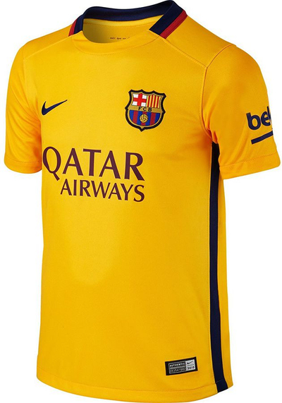 Fanellë FC Barcelona Away Stadium Junior 13-15Yrs, e verdhë, nr. XL