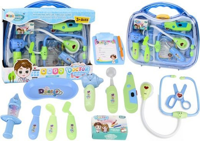Set loje doktorsh Little Doctor, me çantë, drita edhe tinguj, blu e çelët