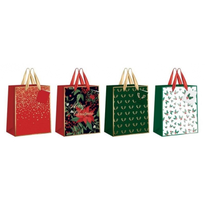 Çantë dhuratash për Christmas, medium, 26.5 x 33 x 13 cm, me ngjyra festive