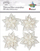 Dekorime 3D me vetëngjitje poinsettia, 4 copë, 60 x 57 mm, të bardha