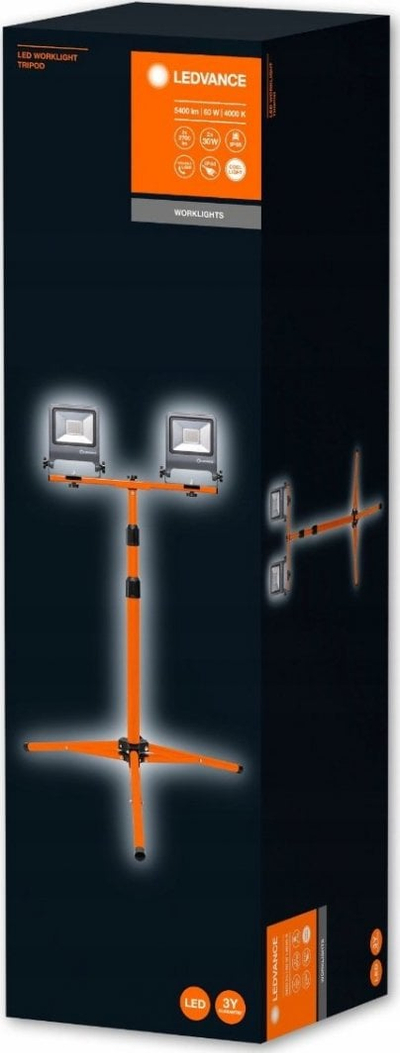 Prozhektor pune LED Ledvance Worklight Tripod, 60W, 5400 lm, portokalli