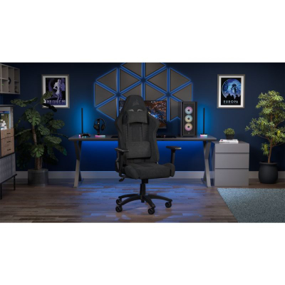 Гејминг столица Corsair TC100 Relaxed, ергономска, leatherette, црна