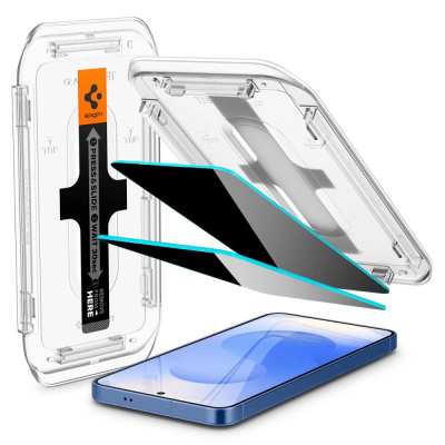 Заштитно стакло Spigen Glass tR EZ Fit HD Privacy, 2 парчиња, за Samsung Galaxy S25 S24, црно