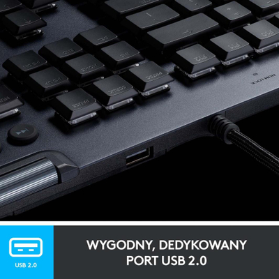 Tastierë gaming Logitech G815 LIGHTSYNC RGB, mekanike, me profil të ulët, e zezë