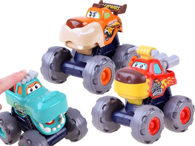 Set lodrash makina monster truck Hola, 3 copë, me prapambetje, shumëngjyrëshe