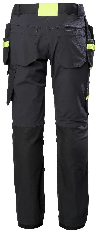 Pantallona pune Helly Hansen Workwear Oxford 4X Cons, me xhepa varese, 4-way stretch, gri e errët me të zezë