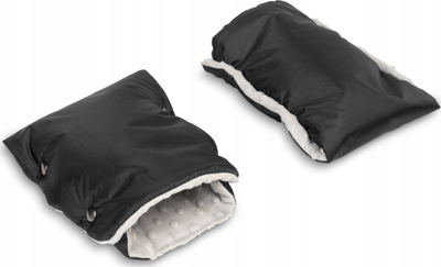 Doreza për karrocë Mittens Hand Warmer Minky, të papërshkueshme nga uji, material i ngrohtë minky, të zeza
