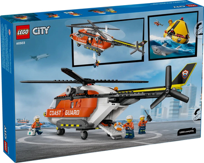Set lodër LEGO Coast Guard Helicopter 60503, helikopter shpëtimi, shumëngjyrësh