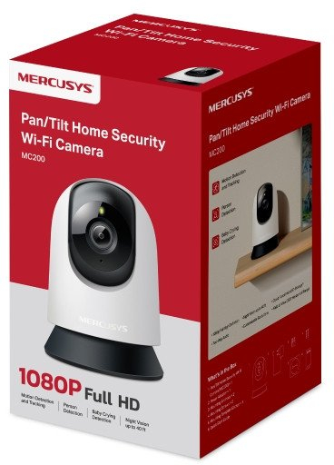 Kamerë sigurie TP-Link Mercusys MC200, Wi-Fi, Pan Tilt, e bardhë