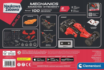 Set ndërtimi Clementoni Scientific Fun Mechanics Laboratory, Formula 1 Racing Car, 8+