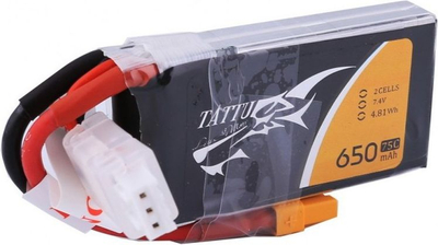 Батерија ЛиПо Тату 2S1P, 650mAh, 7.4V 75C, црна