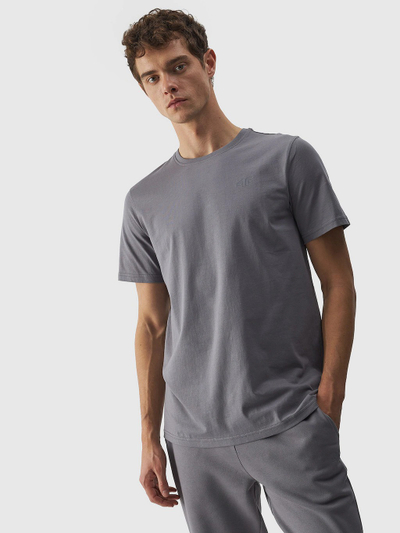 Bluzë sportive 4F T-shirt, për burra, pambuk, gri