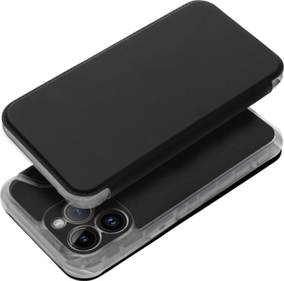Mbrojtëse telefoni Piano Book për Xiaomi Redmi 12C, kapak si libër, xhep për kartela, e zezë