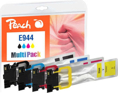 Kartrixh boje Peach PI200-786, paketë me 4 copë, i zi edhe me ngjyra