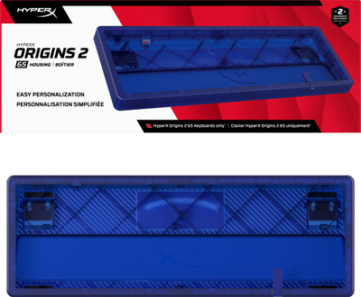 Kutia e tastierës HyperX Origins 2 65 Blue Housing, BF0T8AA, e kaltër