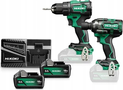 Set veglash Hikoki KC18DE, 18V, 2x5.0Ah Li-Ion, jeshile me të zezë