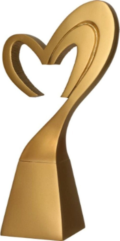 Statujë dekorative Cast RP5016-23, formë zemre, 23cm, ngjyrë ari