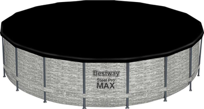 Pishinë kopshti Bestway Steel Pro MAX, rrethore 549x122 cm, set me pompë dhe shkallë, gri