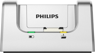 Stacion dokimi Philips ACC8120 Pocket Memo, USB, me karikim, ngjyrë argjendi