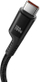 Kabllo karikimi Baseus Fish Eye, USB-C në USB-C, 100W, 1m spiral, e zezë