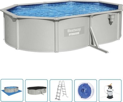 Надградбен базен Bestway Hydrium Set, 500x360x120 cm, овален, сив