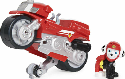 Lodër motor Paw Patrol Moto Pups Marshall Deluxe, me tërheqje mbrapa, me figurën brenda, e kuqe