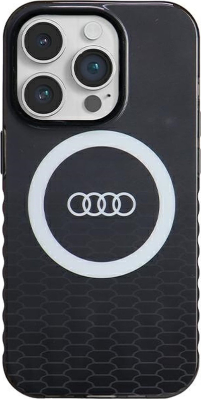 Навлака MagSafe Audi IML Big Logo за iPhone 14 Pro, поликарбонат TPU, црна