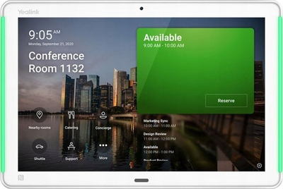 Panel për sallë mbledhjesh Yealink RoomPanel Plus, 10.1", Android 11, i bardhë