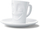 Filxhan espresso me pjatë Joking Face, porcelan, i bardhë