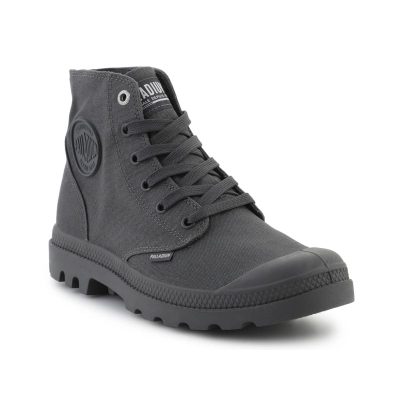 Këpucë Palladium Mono Chrome 73089 089, kanavacë, taban gome, gri